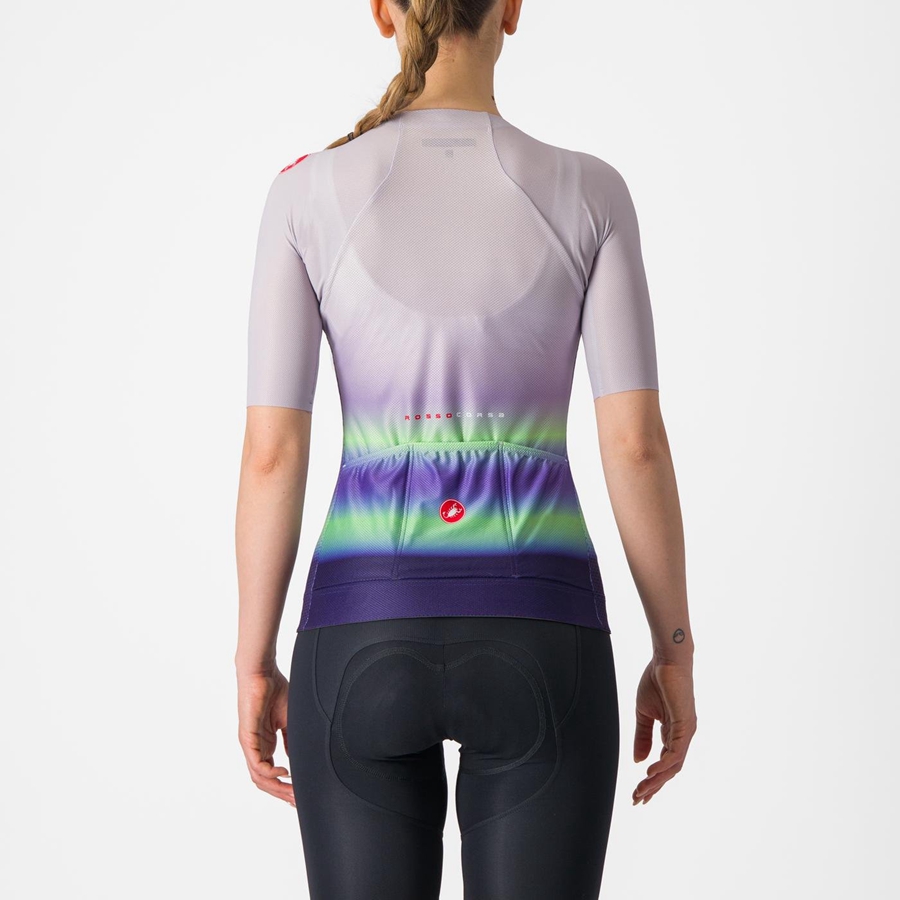 Purple White / Green / Dark Purple Women Castelli CLIMBER'S 4.0 W Jersey | CFHZ-97045