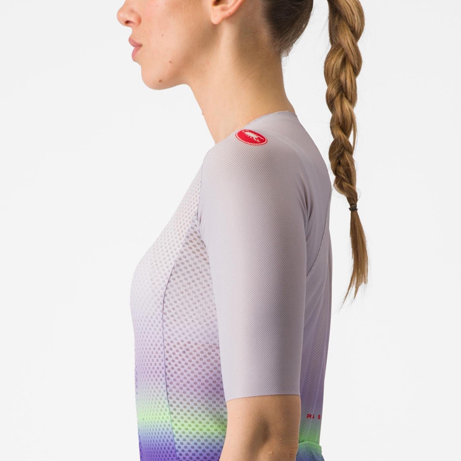 Purple White / Green / Dark Purple Women Castelli CLIMBER'S 4.0 W Jersey | CFHZ-97045