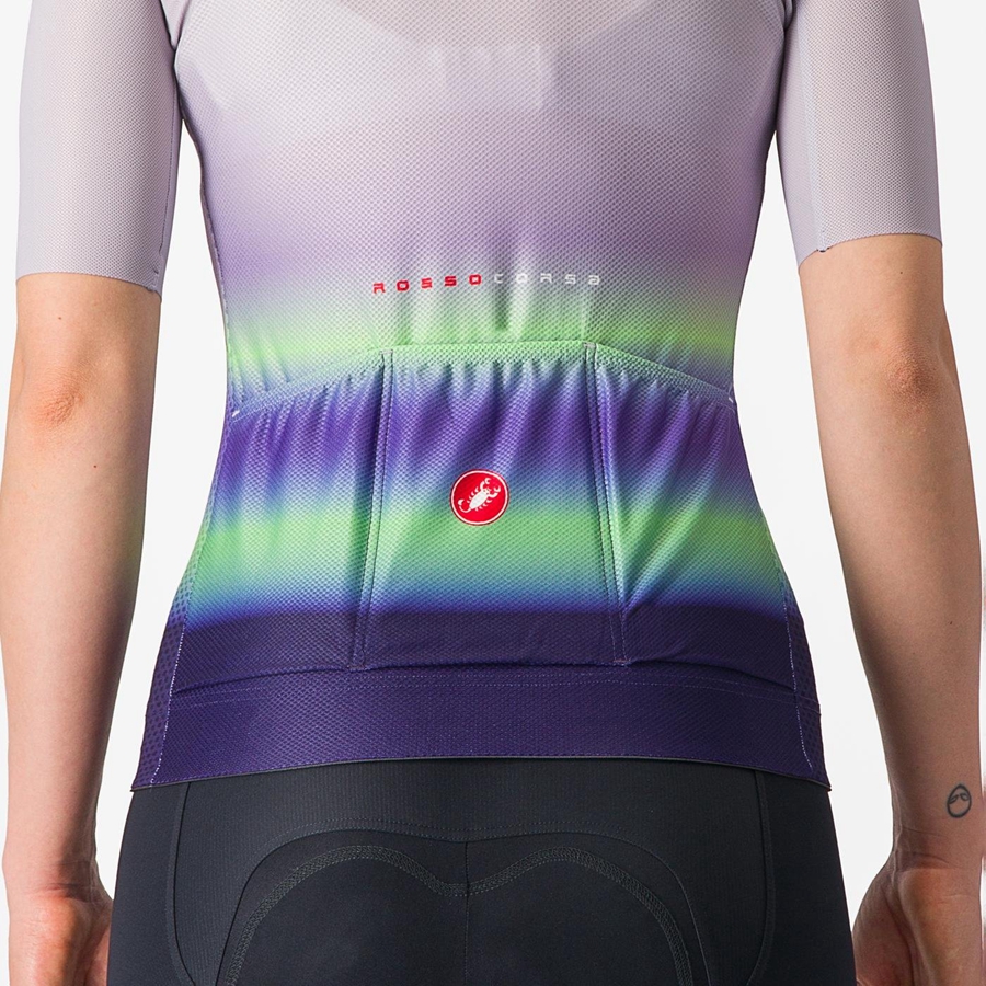 Purple White / Green / Dark Purple Women Castelli CLIMBER'S 4.0 W Jersey | CFHZ-97045