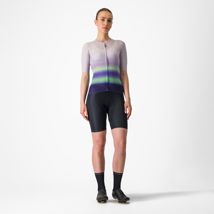 Purple White / Green / Dark Purple Women Castelli CLIMBER'S 4.0 W Jersey | CFHZ-97045