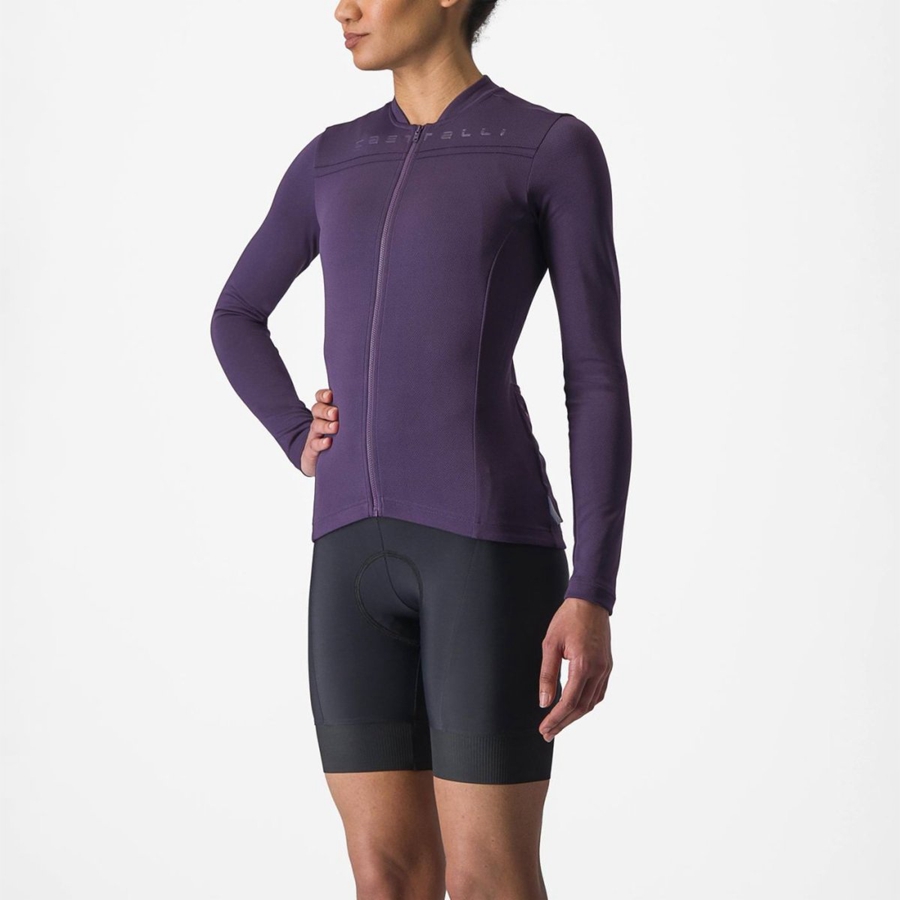 Purple Women Castelli ANIMA 4 LONG SLEEVE Jersey | RTKZ-63501