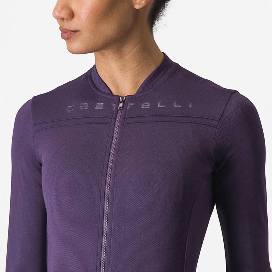 Purple Women Castelli ANIMA 4 LONG SLEEVE Jersey | RTKZ-63501