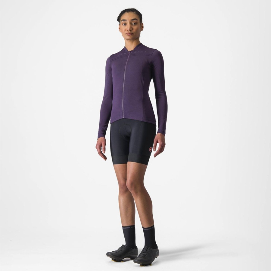 Purple Women Castelli ANIMA 4 LONG SLEEVE Jersey | RTKZ-63501