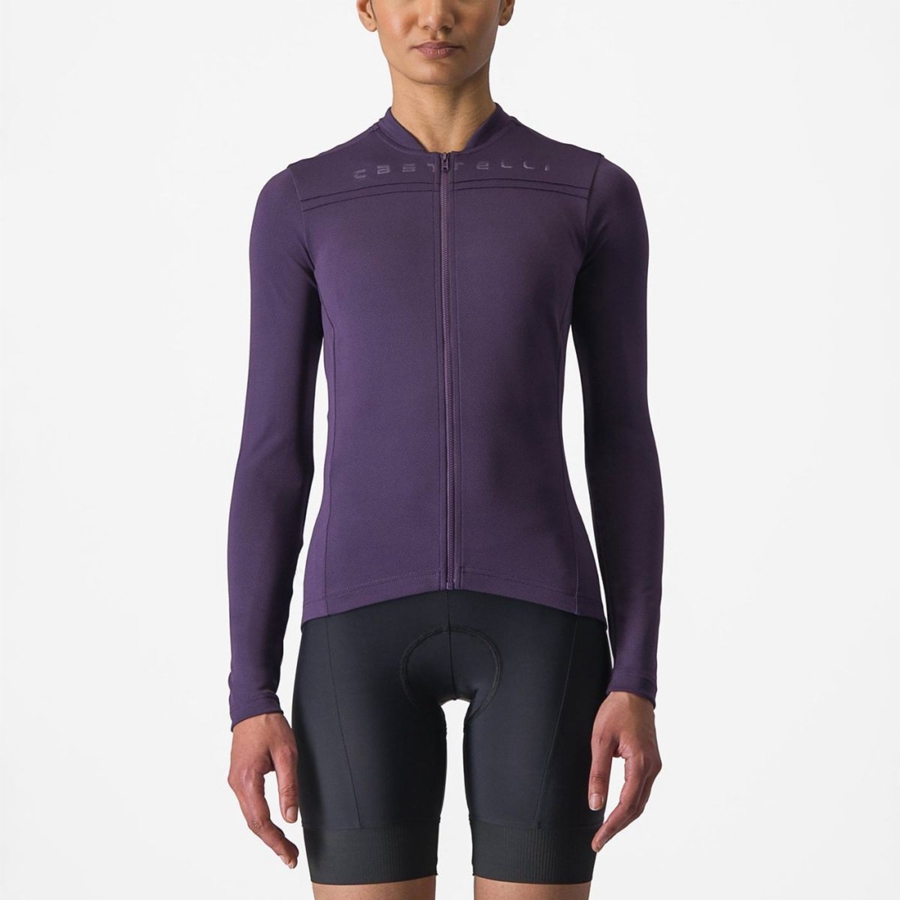 Purple Women Castelli ANIMA 4 LONG SLEEVE Jersey | RTKZ-63501