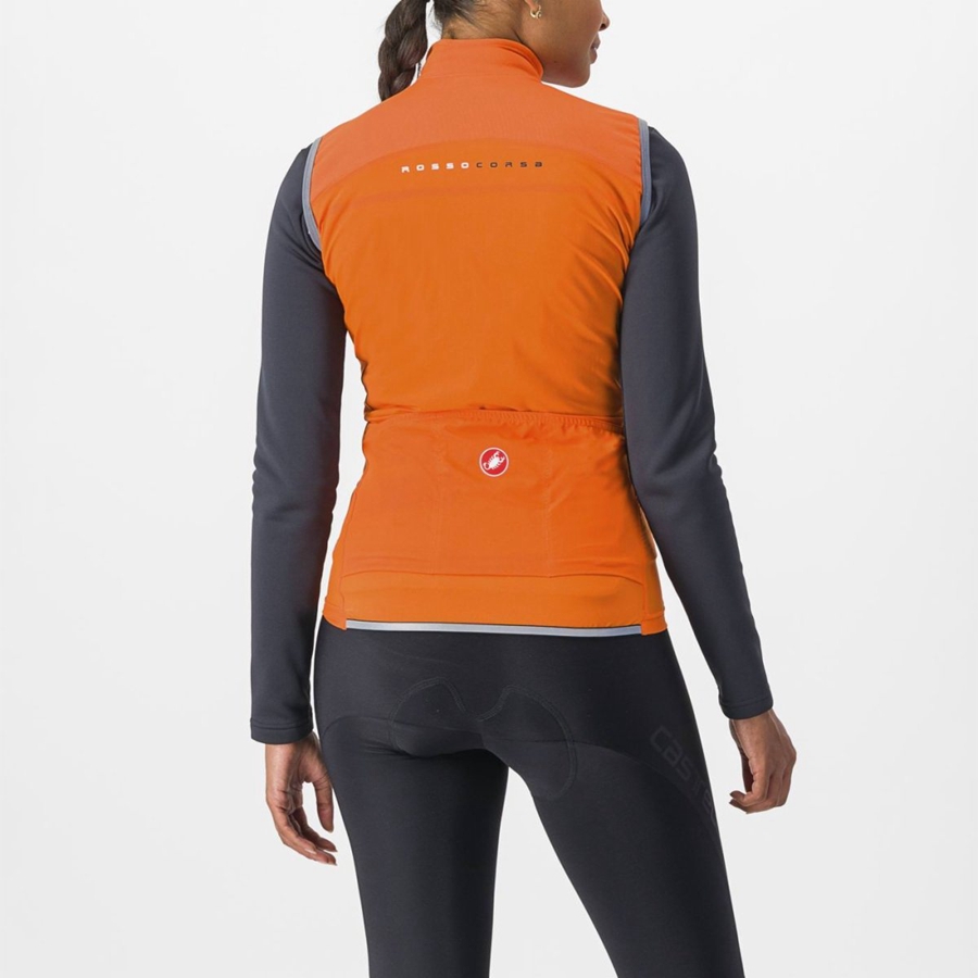 Red Orange Women Castelli PERFETTO RoS 2 W Vest | TZPM-34615