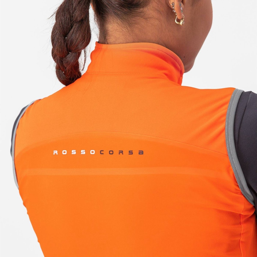 Red Orange Women Castelli PERFETTO RoS 2 W Vest | TZPM-34615