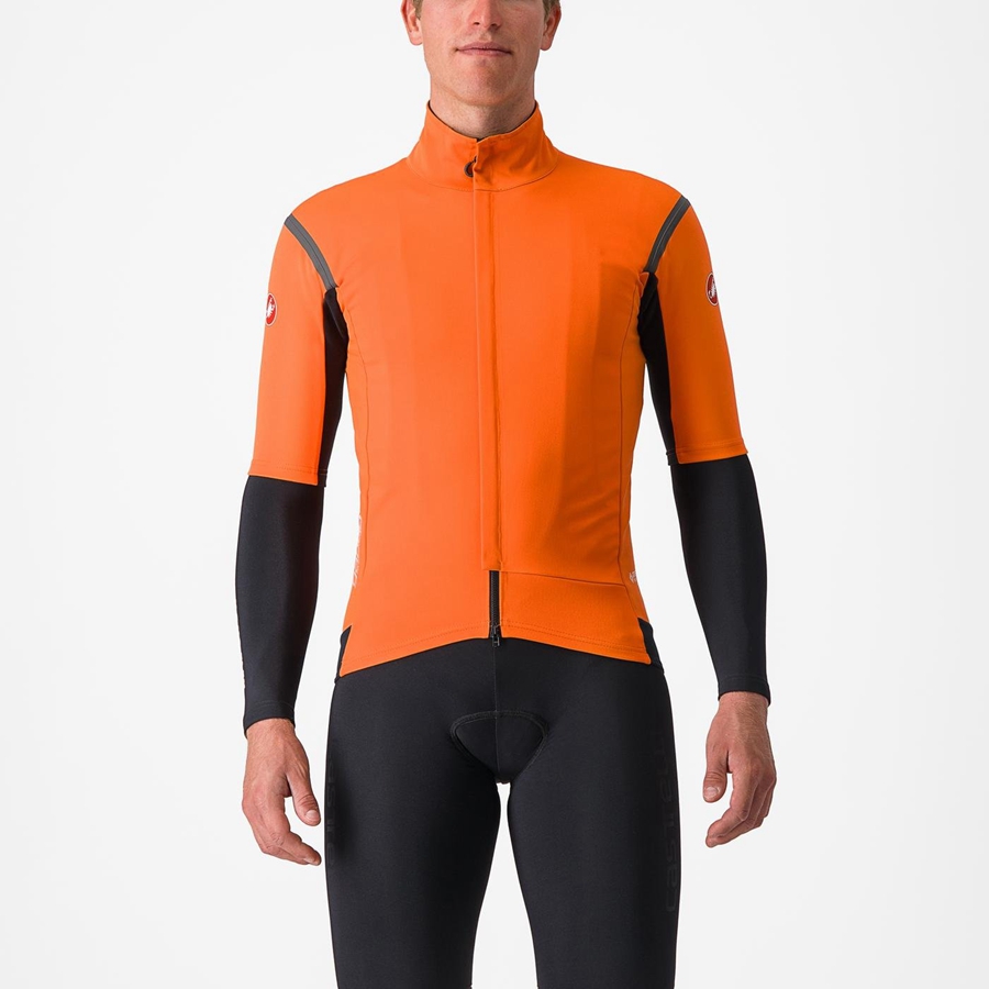 Red Orange / Dark Grey Men Castelli GABBA RoS 2 Jackets | UJVF-75928