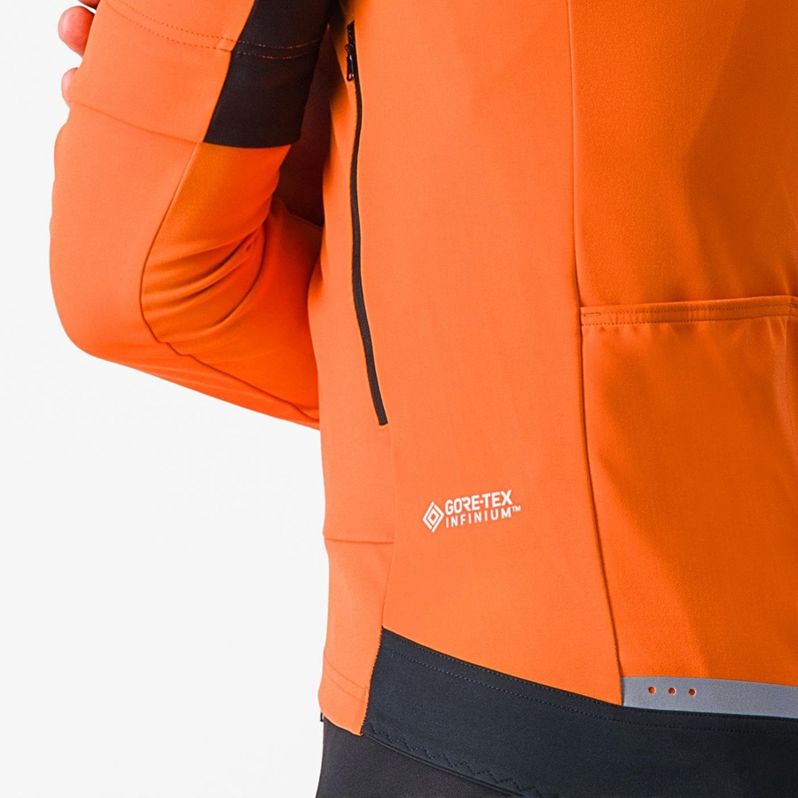 Red Orange / Dark Grey Men Castelli PERFETTO RoS 2 CONVERTIBLE Jackets | MWXN-39281