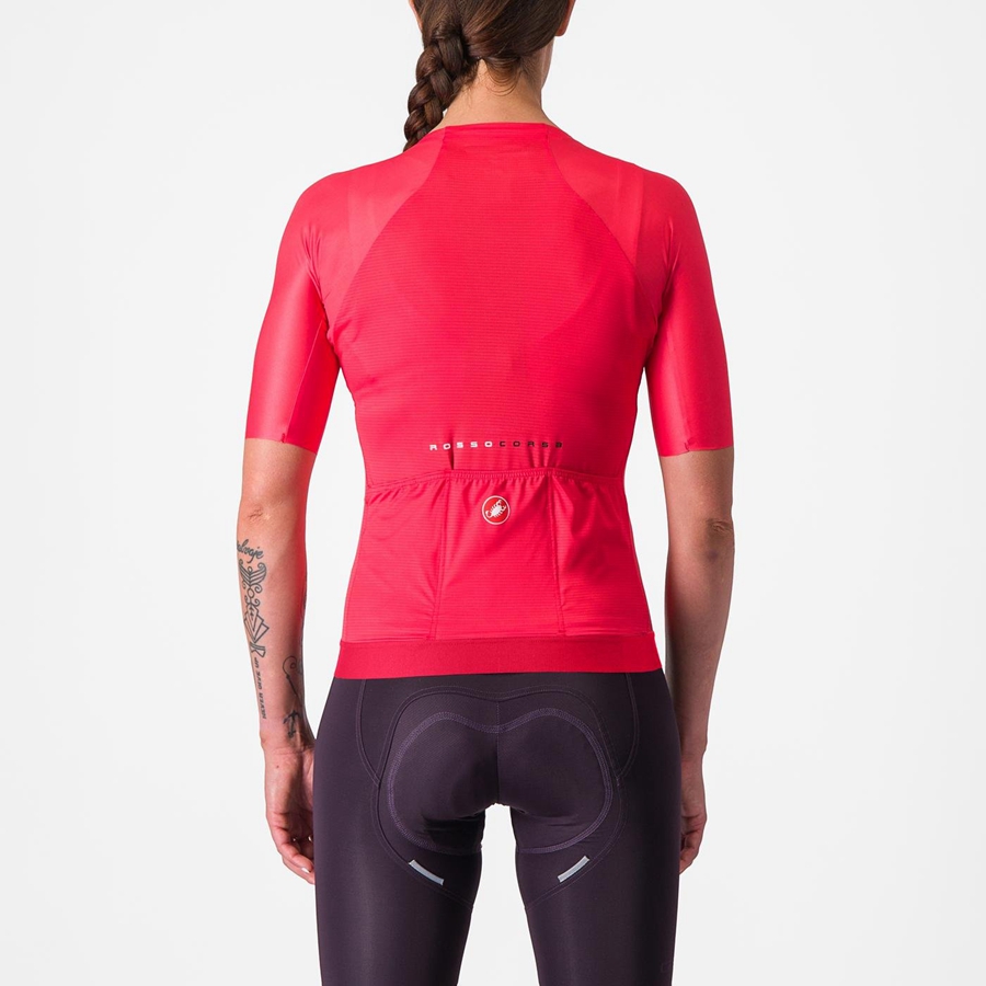 Red Women Castelli AERO PRO 7.0 W Jersey | QJLF-74063