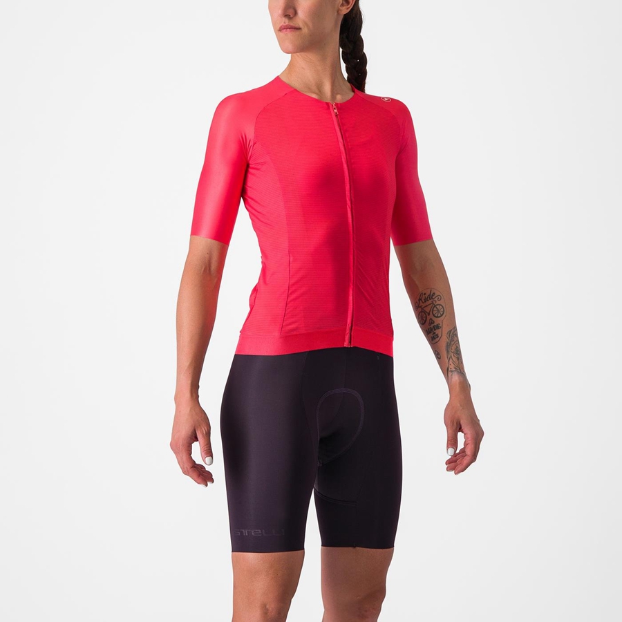 Red Women Castelli AERO PRO 7.0 W Jersey | QJLF-74063