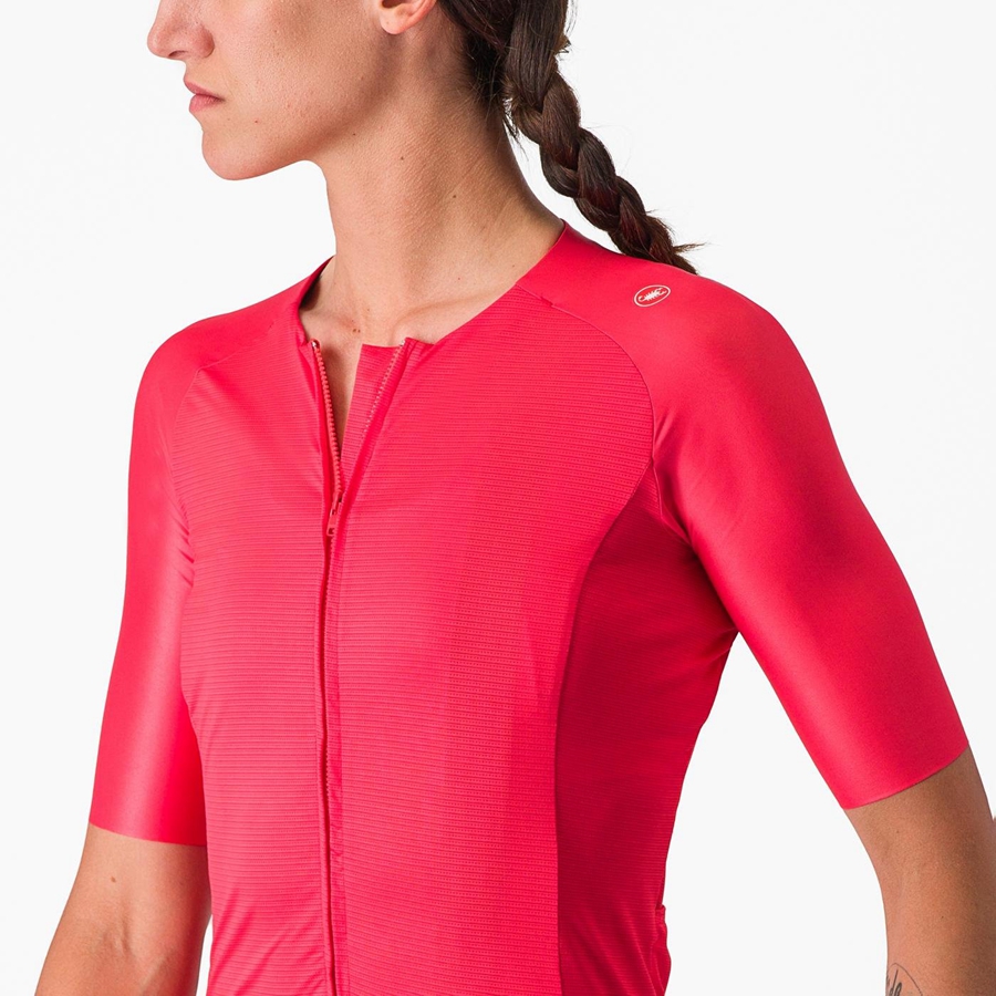 Red Women Castelli AERO PRO 7.0 W Jersey | QJLF-74063