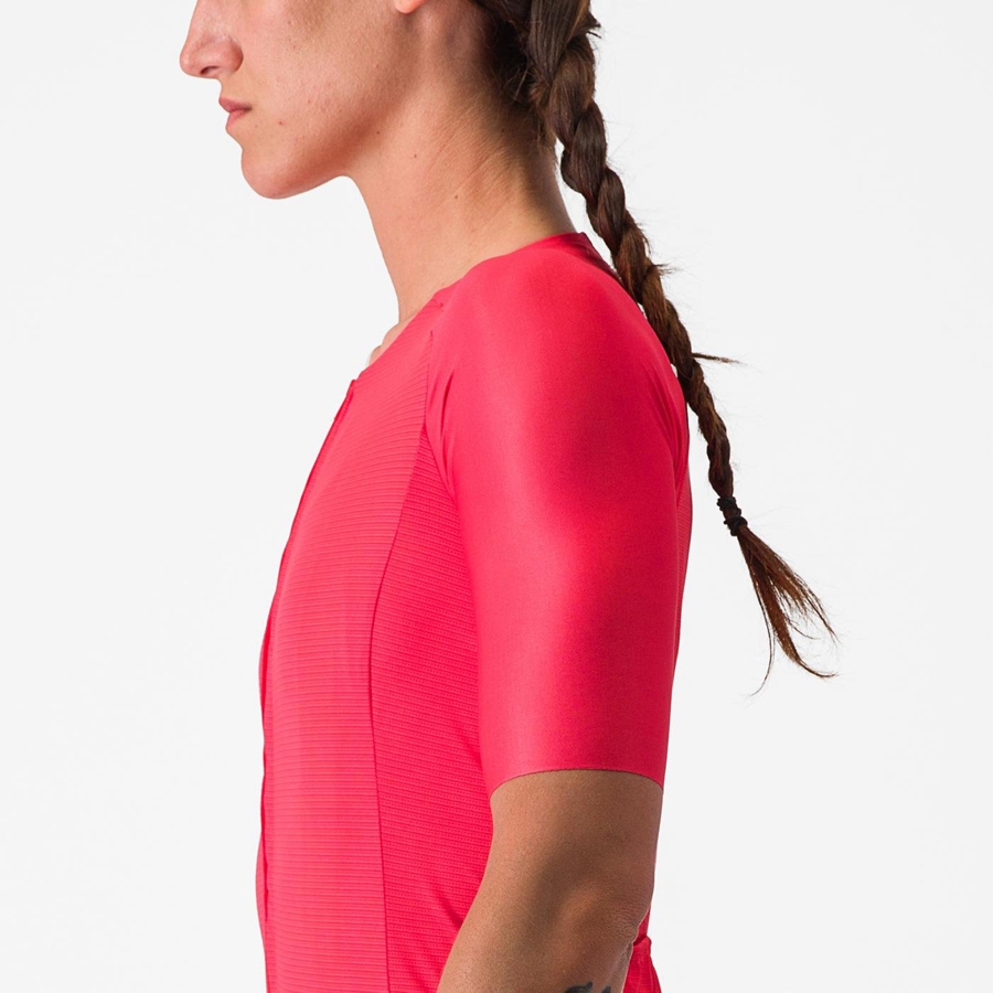 Red Women Castelli AERO PRO 7.0 W Jersey | QJLF-74063