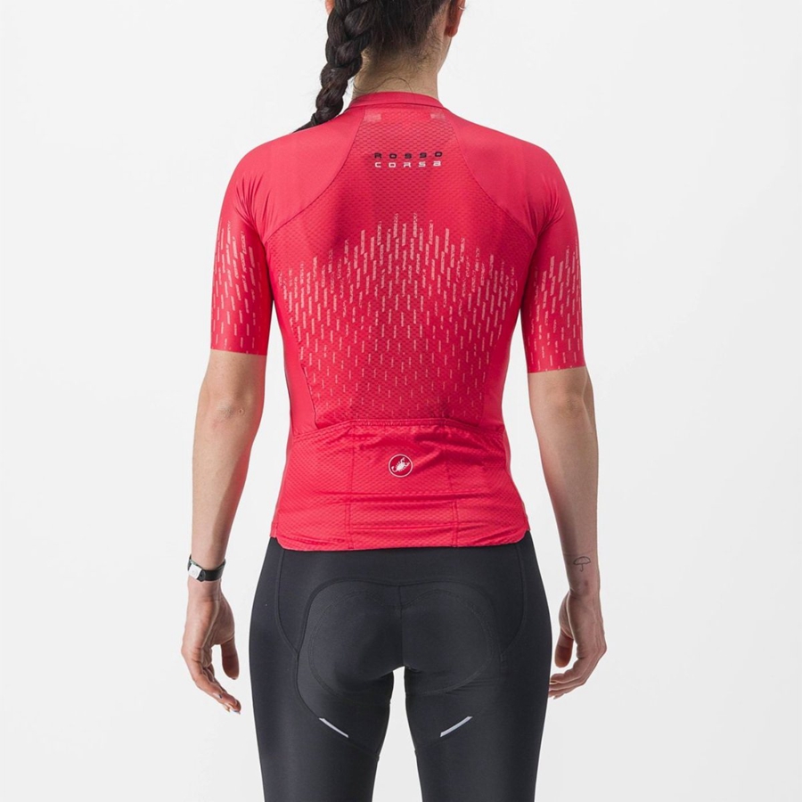 Red Women Castelli AERO PRO W Jersey | LRJF-69810