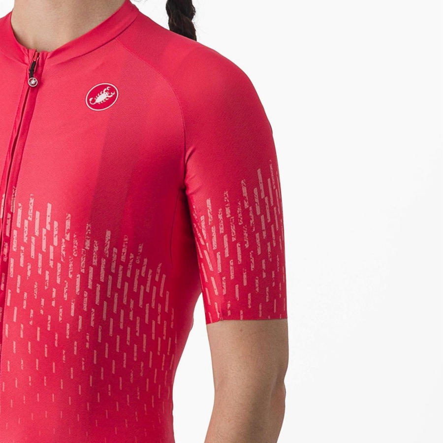 Red Women Castelli AERO PRO W Jersey | LRJF-69810