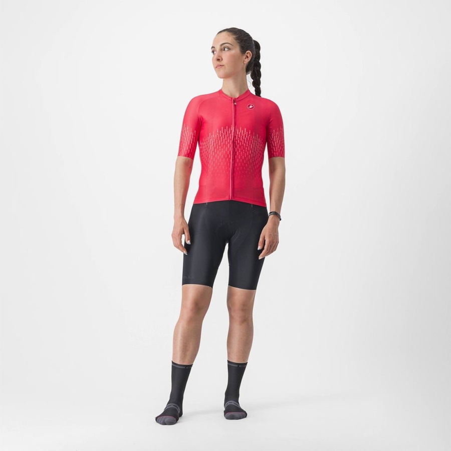 Red Women Castelli AERO PRO W Jersey | LRJF-69810