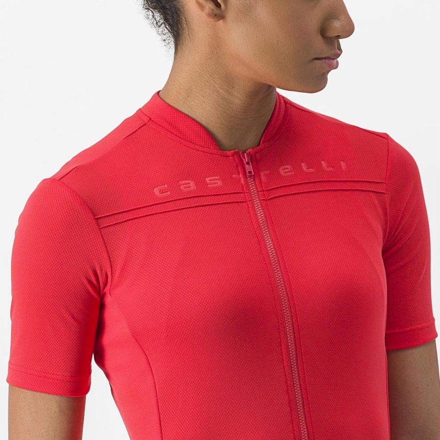 Red Women Castelli ANIMA 4 Jersey | ZNHO-06513