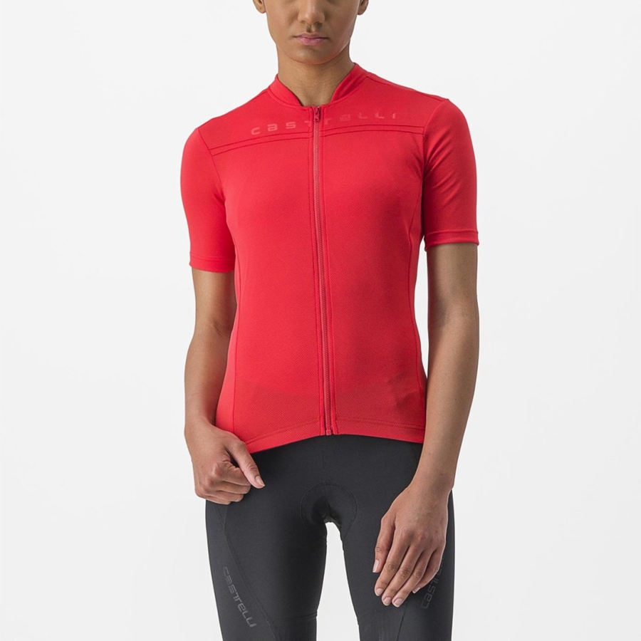 Red Women Castelli ANIMA 4 Jersey | ZNHO-06513