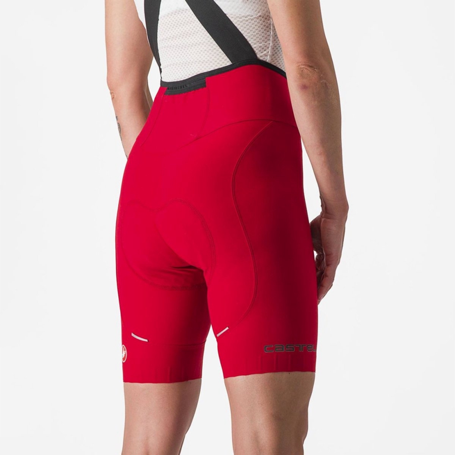 Red Women Castelli ESPRESSO W DT Bib Shorts | VFEJ-78623