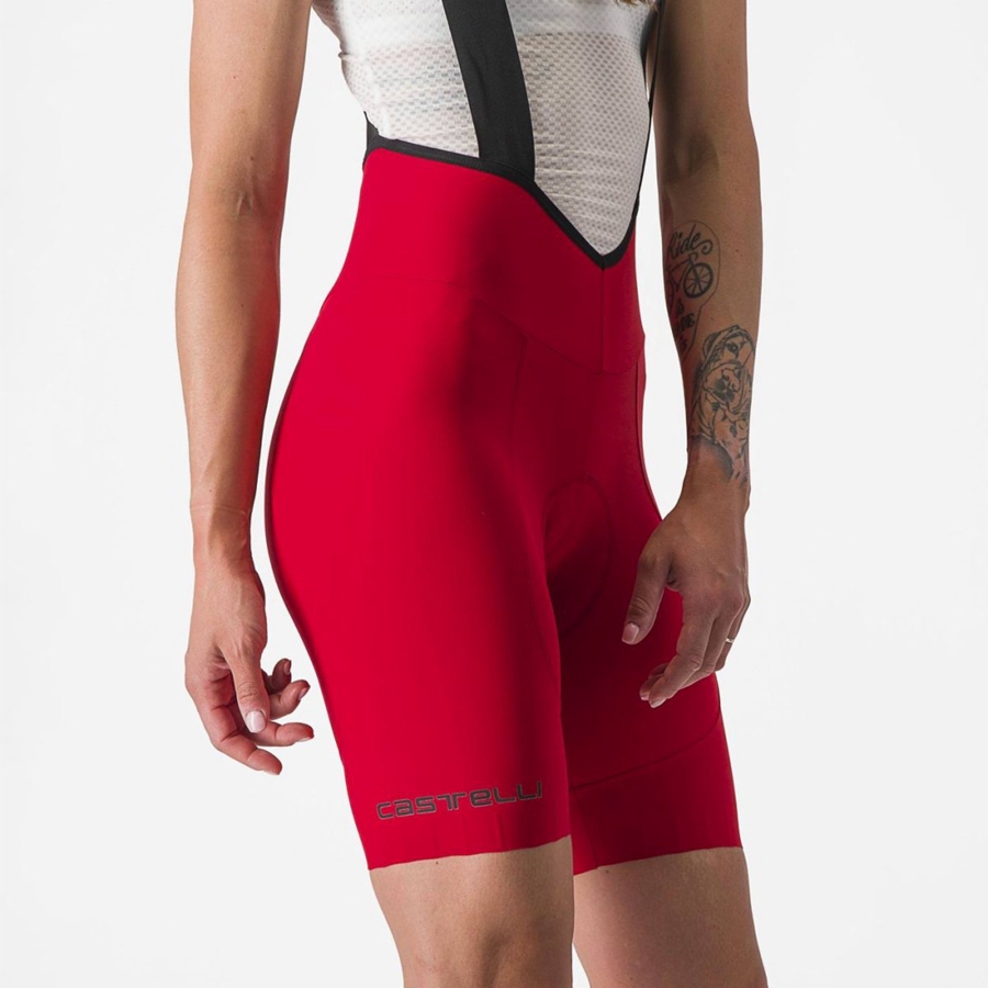 Red Women Castelli ESPRESSO W DT Bib Shorts | VFEJ-78623