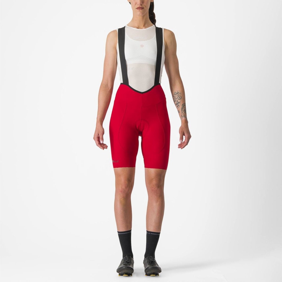 Red Women Castelli ESPRESSO W DT Bib Shorts | VFEJ-78623