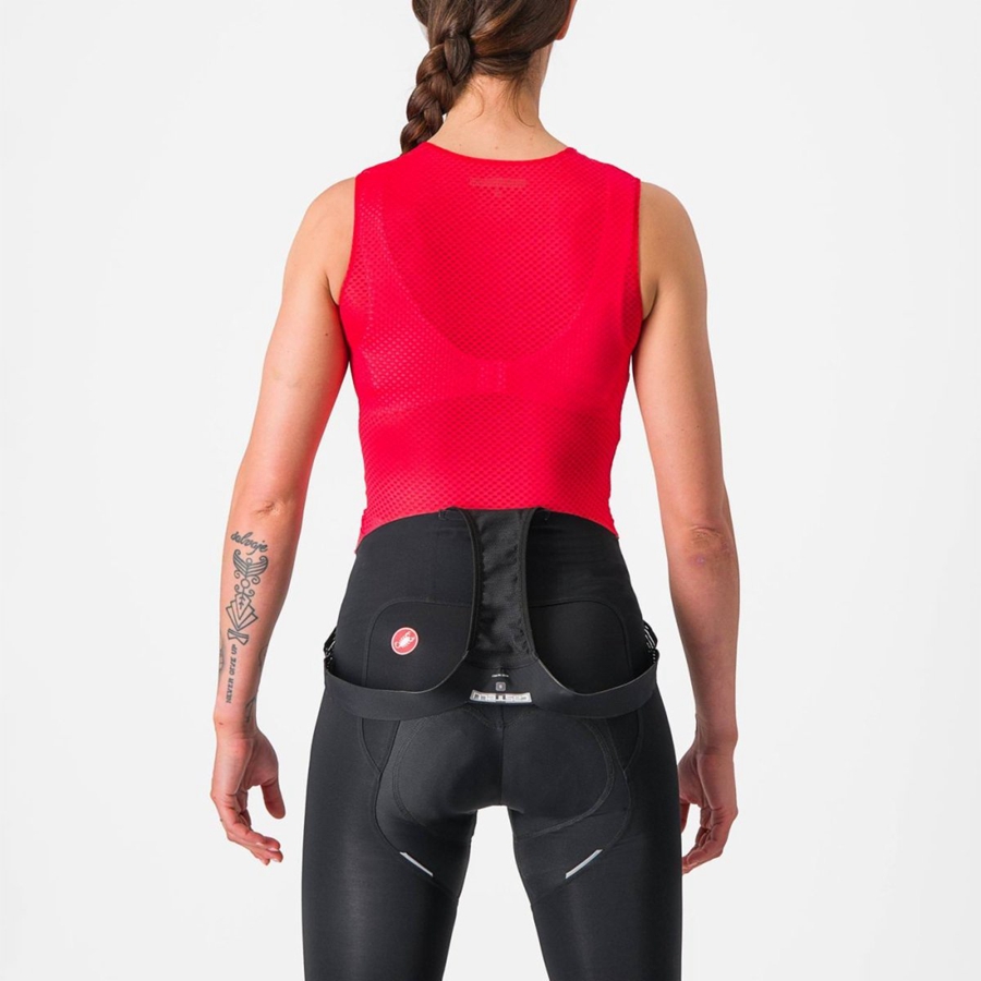 Red Women Castelli PRO MESH W SLEEVELESS Base Layer | HPGB-15947