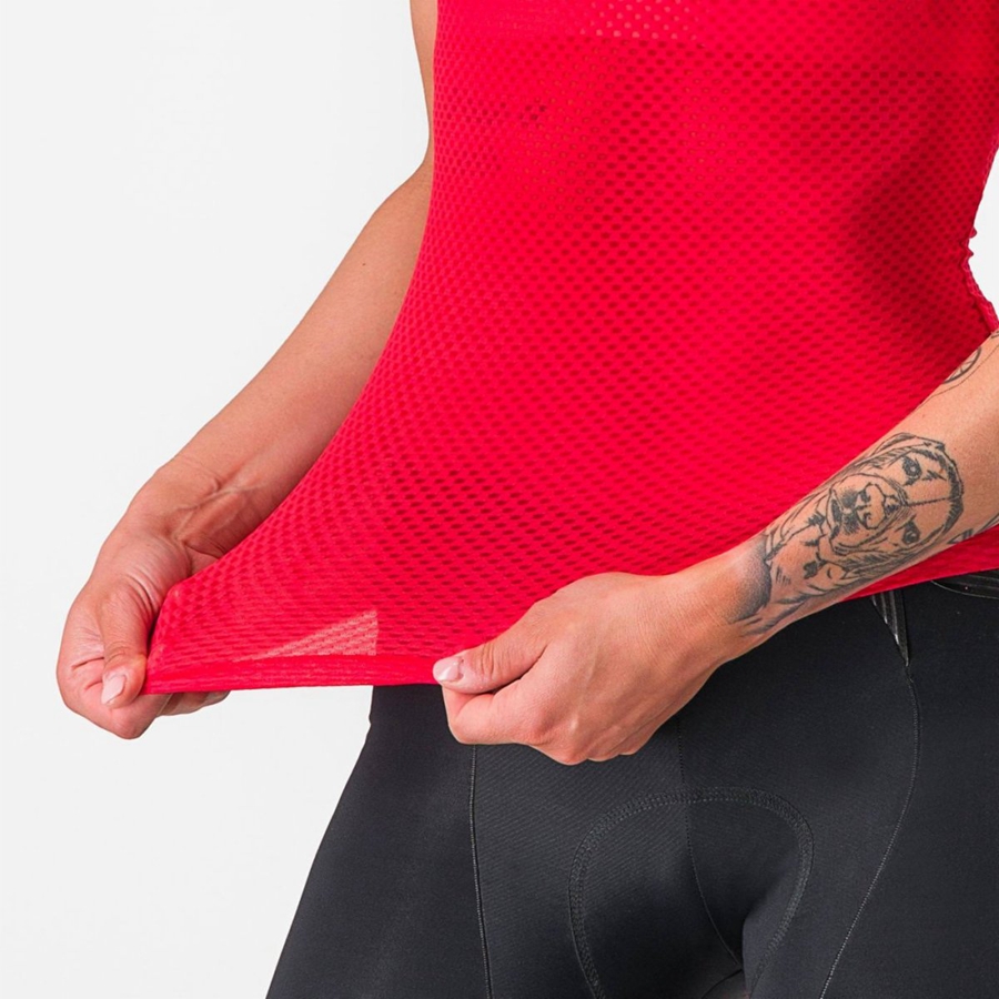 Red Women Castelli PRO MESH W SLEEVELESS Base Layer | HPGB-15947