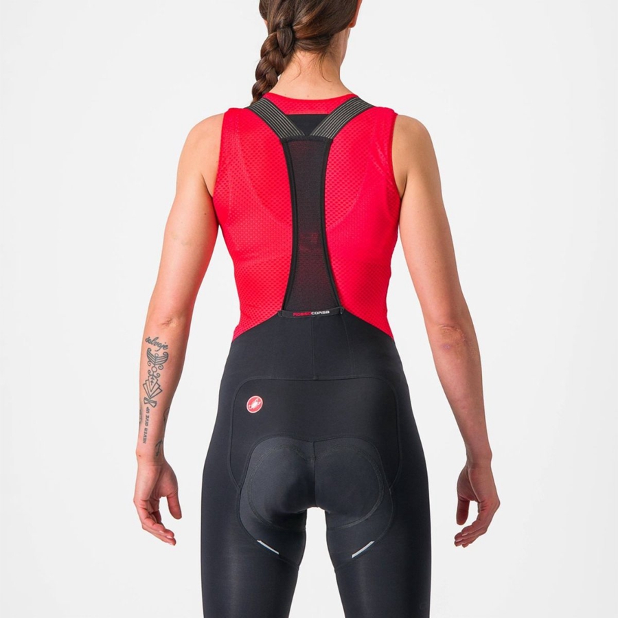 Red Women Castelli PRO MESH W SLEEVELESS Base Layer | HPGB-15947