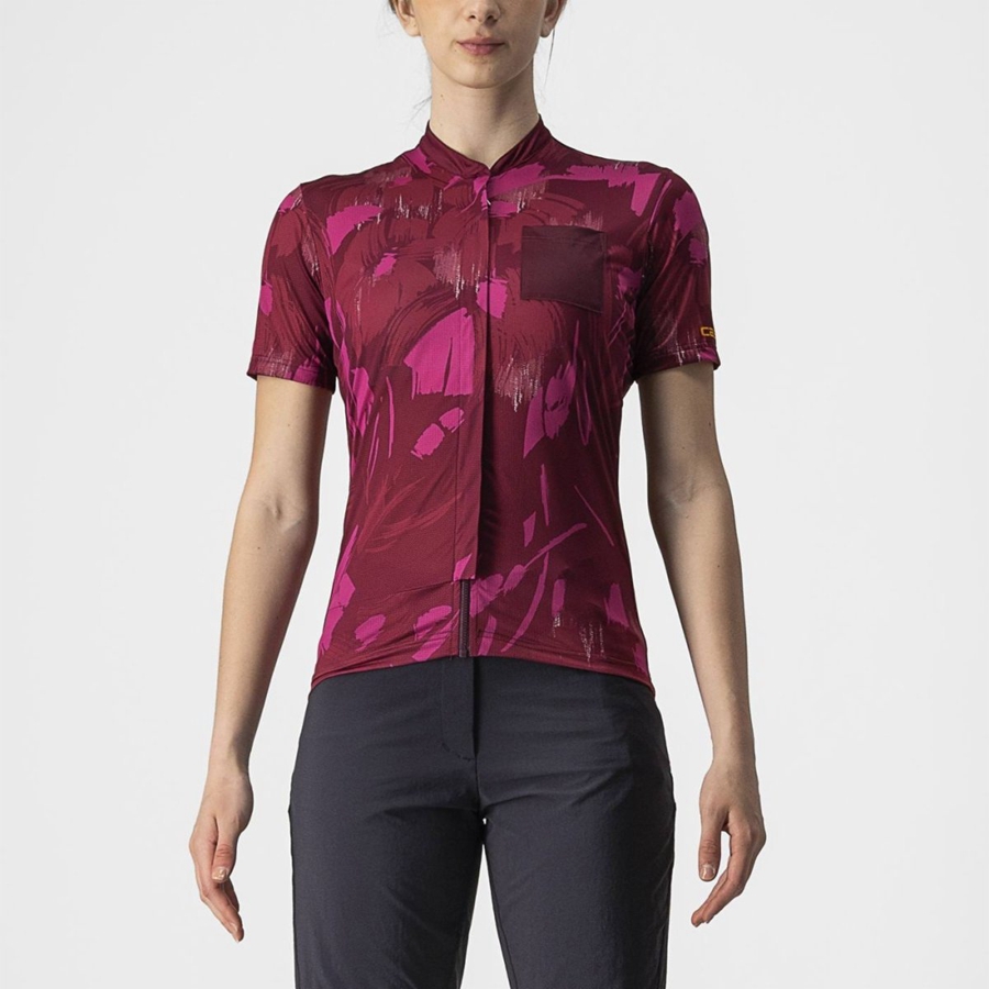 Red Women Castelli UNLTD SENTIERO Jersey | QYRI-56304