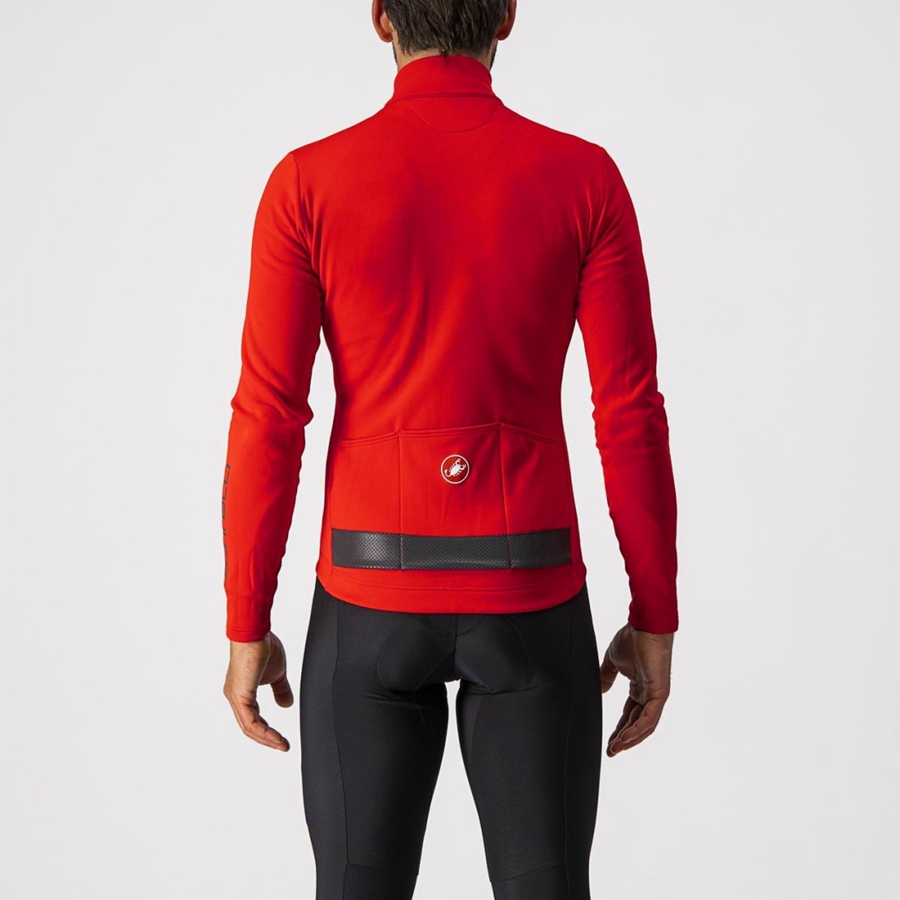 Red / Black Men Castelli PURO 3 FZ Jersey | YVBJ-24507