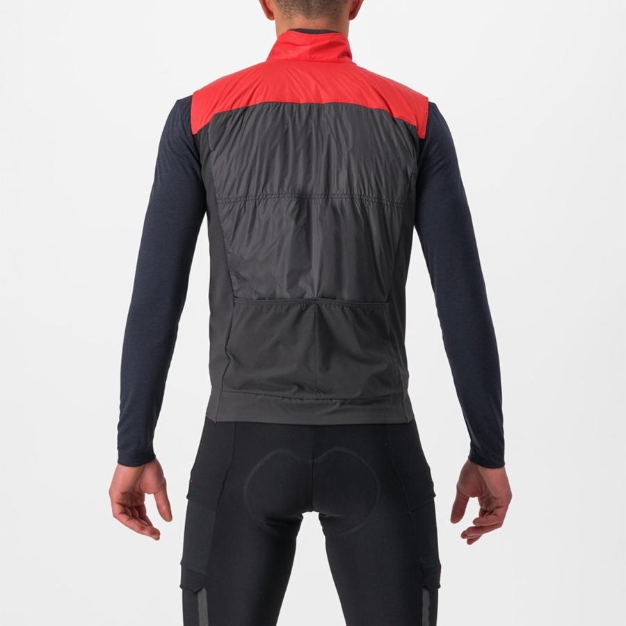 Red / Dark Grey Men Castelli UNLIMITED PUFFY Vest | MAED-02481