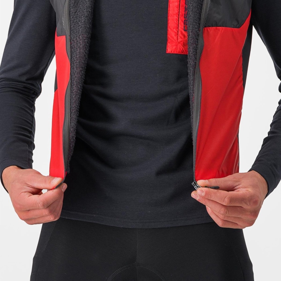 Red / Dark Grey Men Castelli UNLIMITED PUFFY Vest | MAED-02481