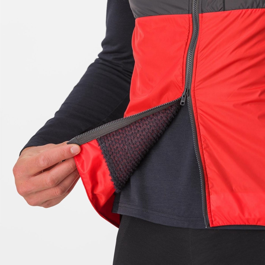 Red / Dark Grey Men Castelli UNLIMITED PUFFY Vest | MAED-02481