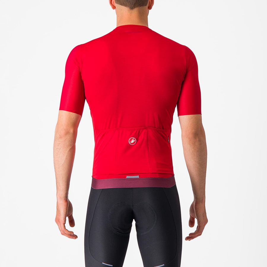 Red / Deep Burgundy Men Castelli ESPRESSO Jersey | SWMR-24501