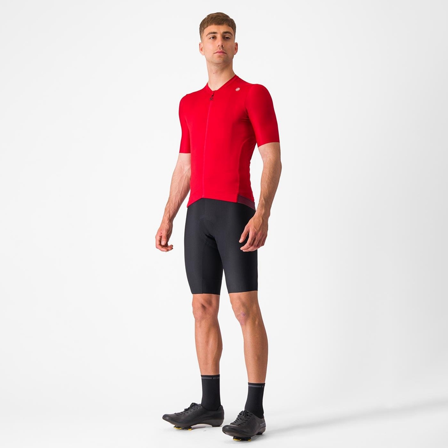 Red / Deep Burgundy Men Castelli ESPRESSO Jersey | SWMR-24501