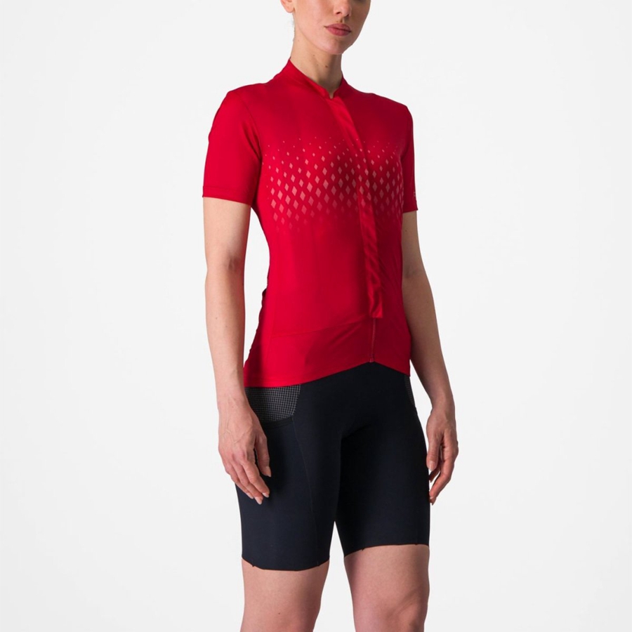 Red / Red Women Castelli UNLIMITED SENTIERO 3 Jersey | FPNC-09873