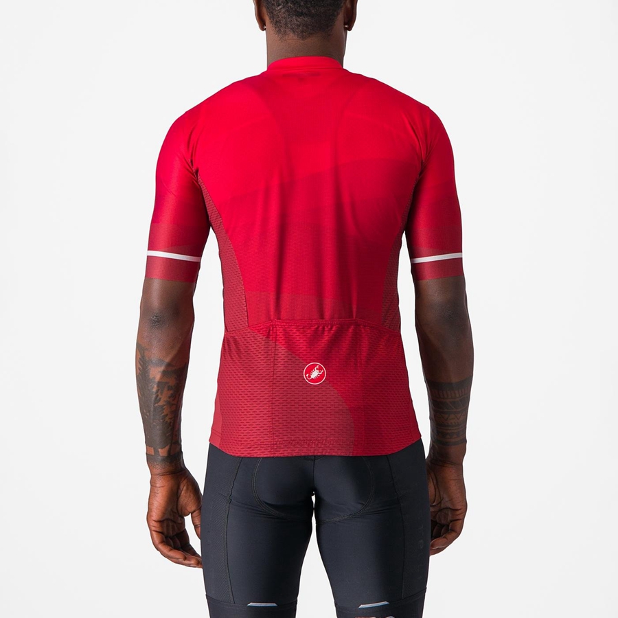 Red / Red / White Men Castelli ORIZZONTE Jersey | NDUC-07895