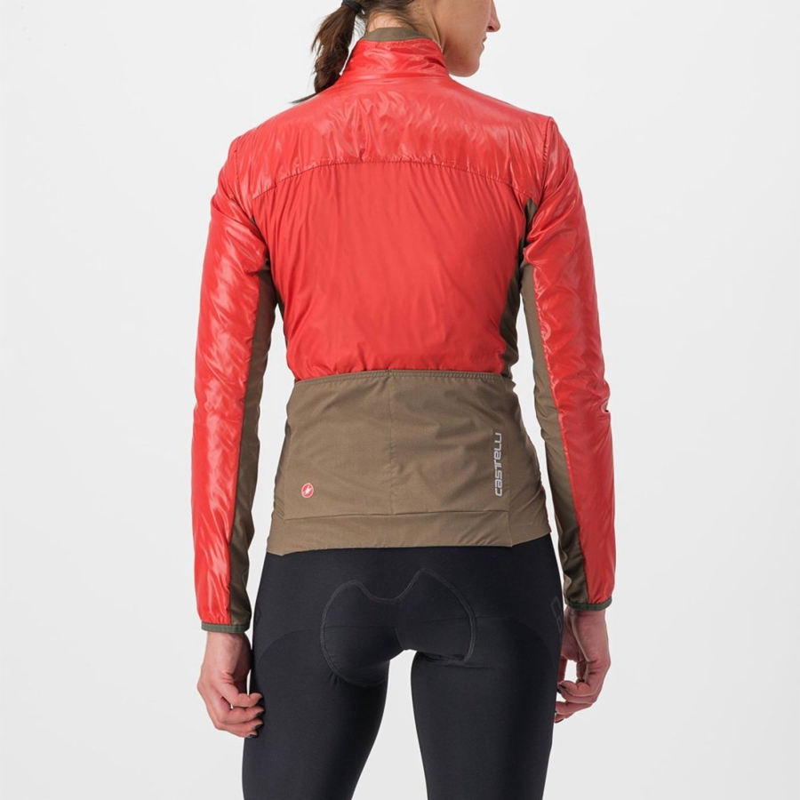 Red / Silver Grey Women Castelli UNLIMITED 2 W PUFFY Jackets | HAIF-28460