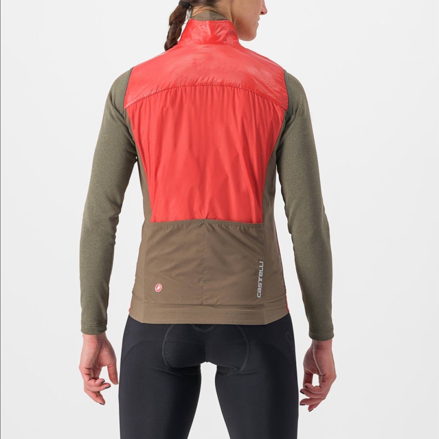 Red / Silver Grey Women Castelli UNLIMITED W PUFFY Vest | ZYKG-23580