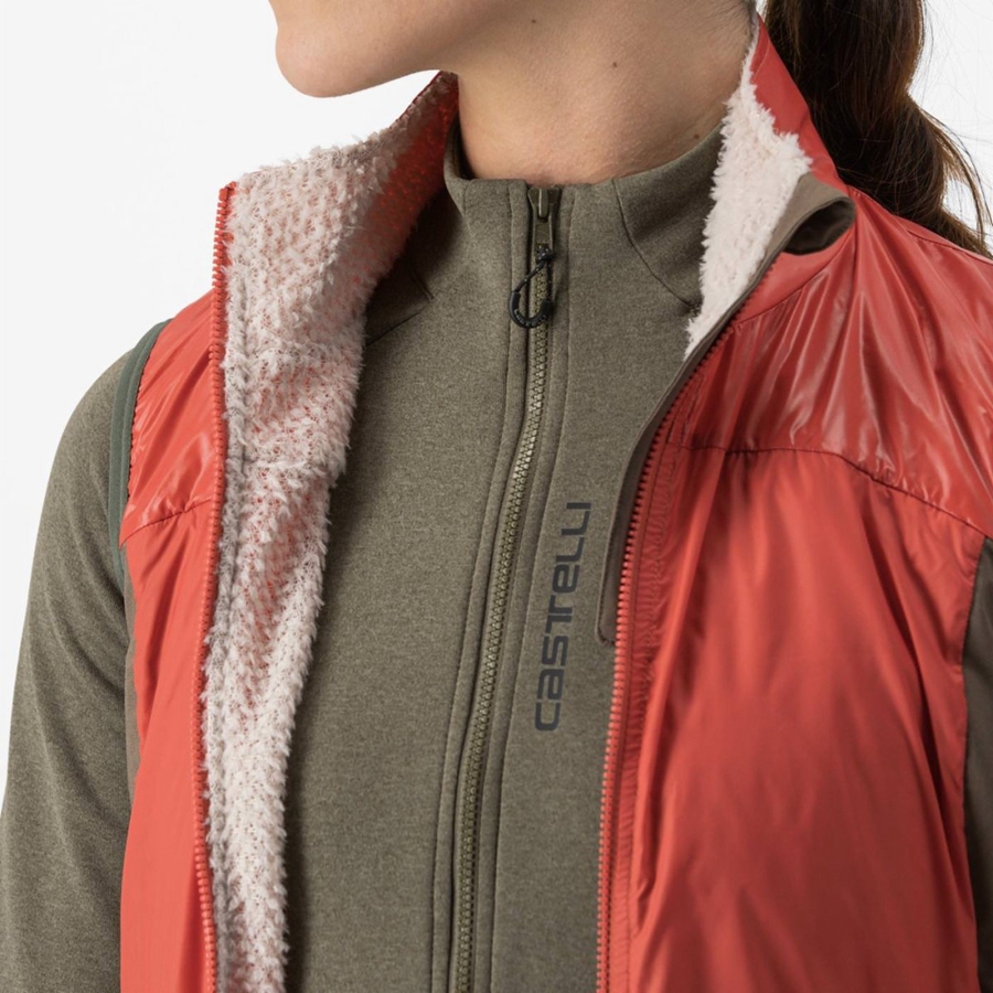 Red / Silver Grey Women Castelli UNLIMITED W PUFFY Vest | ZYKG-23580