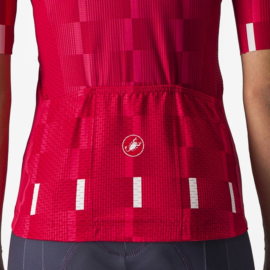 Red / White Women Castelli DIMENSIONE Jersey | FRET-93076