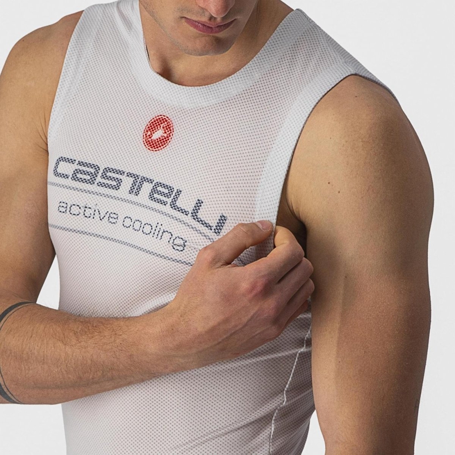 Silver Grey Men Castelli ACTIVE COOLING SLEEVELESS Base Layer | ICBY-28594