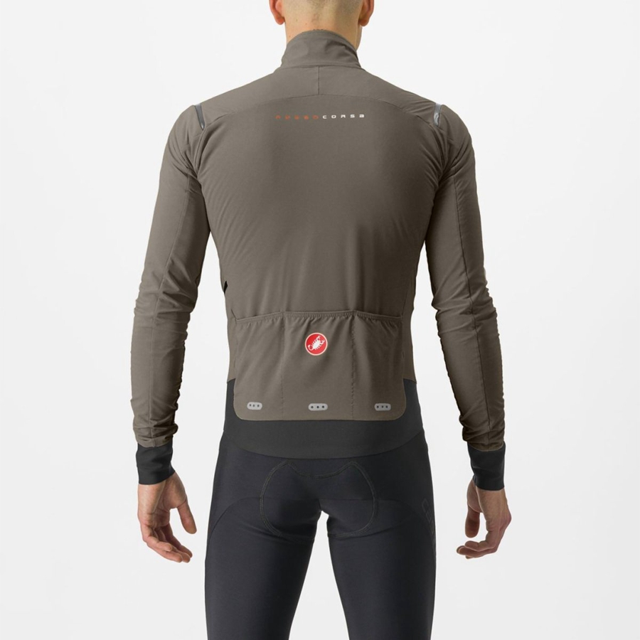 Silver Grey Men Castelli ALPHA FLIGHT ROS Jackets | TEJR-49128