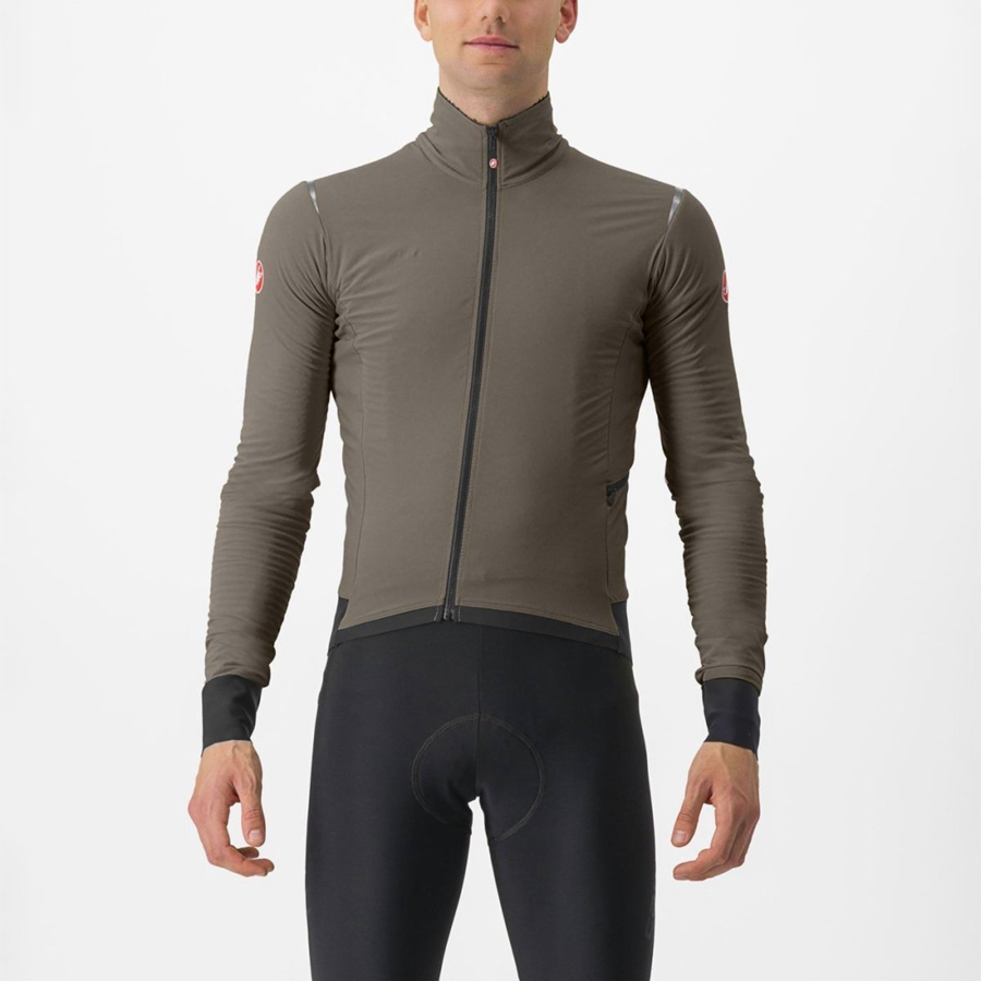 Silver Grey Men Castelli ALPHA FLIGHT ROS Jackets | TEJR-49128