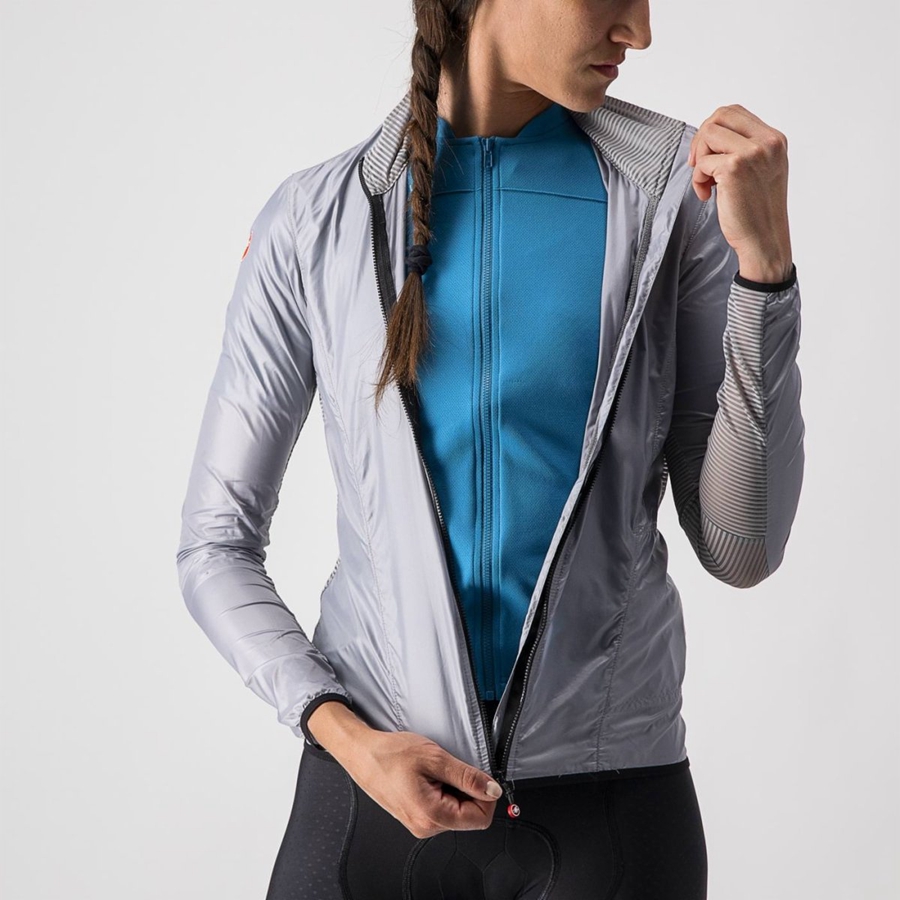 Silver Grey Women Castelli ARIA SHELL W Protection | OKLF-93257