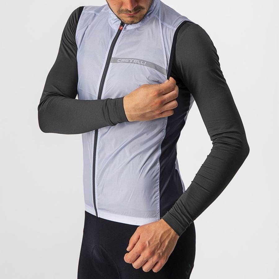 Silver Grey / Dark Grey Men Castelli SQUADRA STRETCH Vest | FAYE-86270