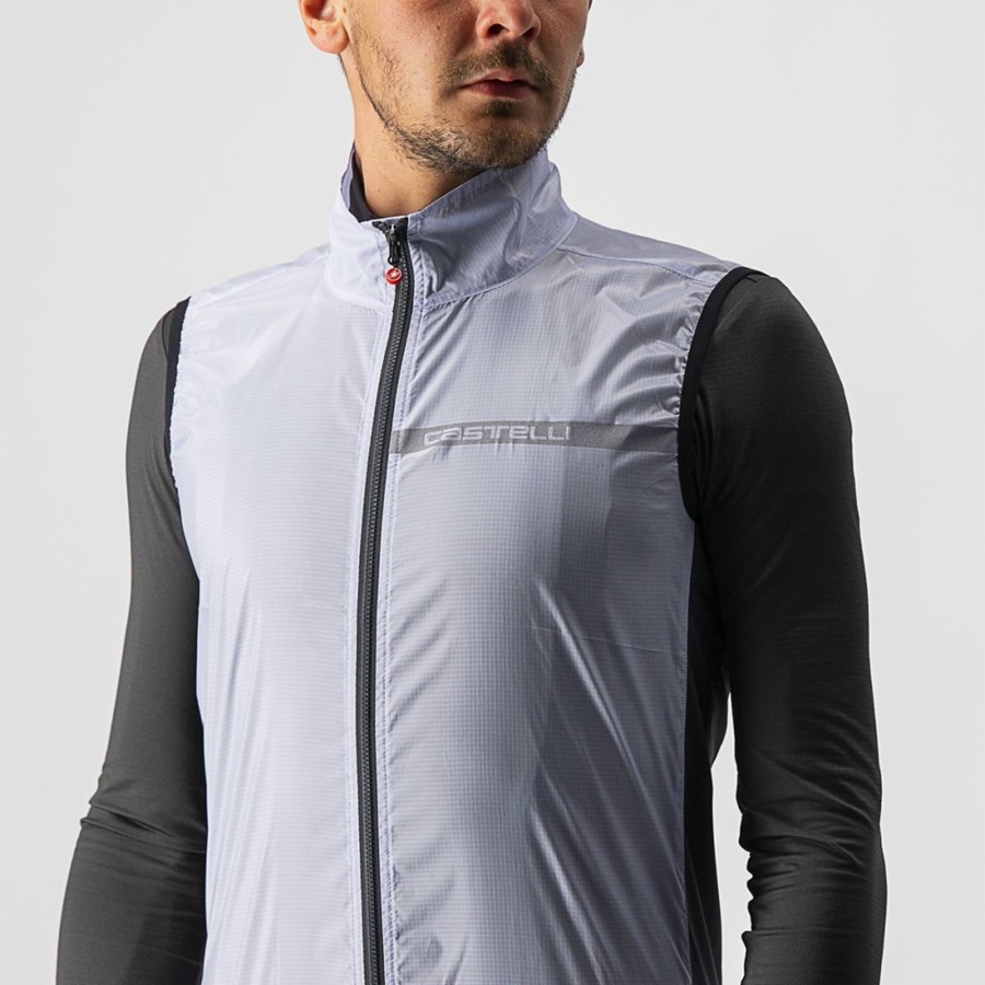 Silver Grey / Dark Grey Men Castelli SQUADRA STRETCH Vest | FAYE-86270