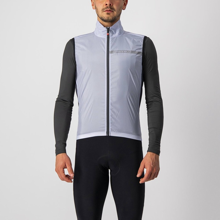 Silver Grey / Dark Grey Men Castelli SQUADRA STRETCH Vest | FAYE-86270