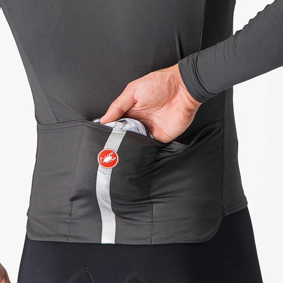 Silver Grey / Dark Grey Men Castelli SQUADRA STRETCH Protection | KHXF-18479