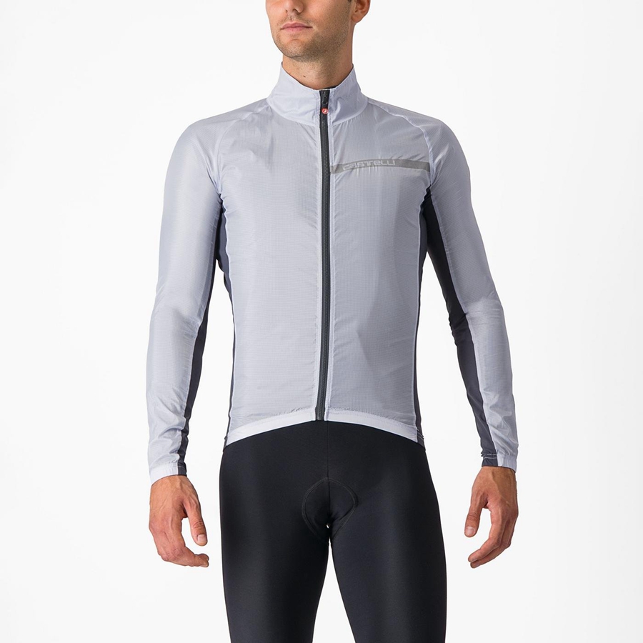 Silver Grey / Dark Grey Men Castelli SQUADRA STRETCH Protection | KHXF-18479