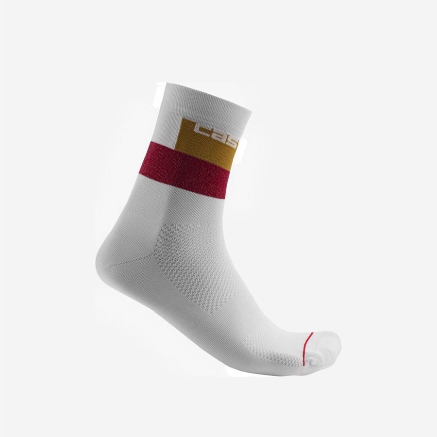 White Men Castelli BLOCCO 15 Socks | HMWL-56284